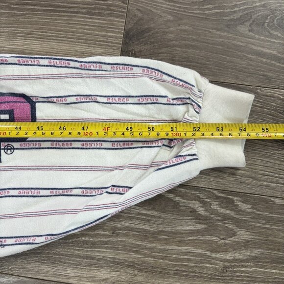 VTG 90s Esleep One Piece Jumpsuit Sleep wear Pajama Pit Crew Brooklyn Baseball - Picture 11 of 16